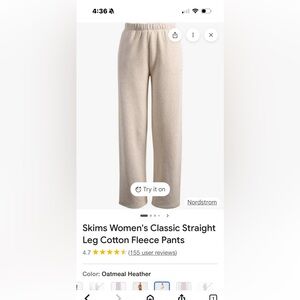 SKIMS Women's Classic Straight Leg Pants - Oatmeal Heather